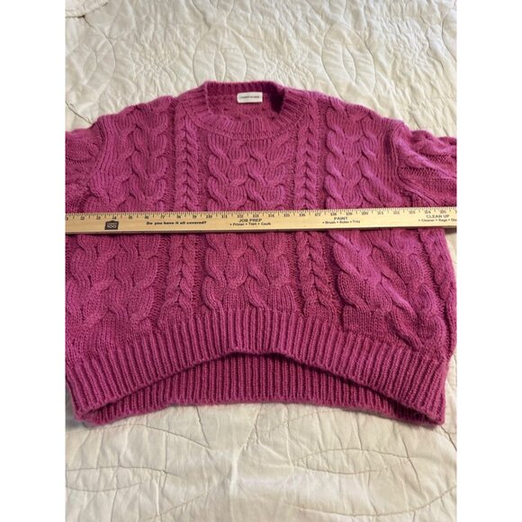 Oversized Chunky Cable Knit Sweater Cotton Blend Goodnight Macaroon O/S Comfy - Picture 7 of 13